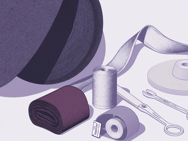 Ilustrovaný detail materiálu a zpracování v designové studii